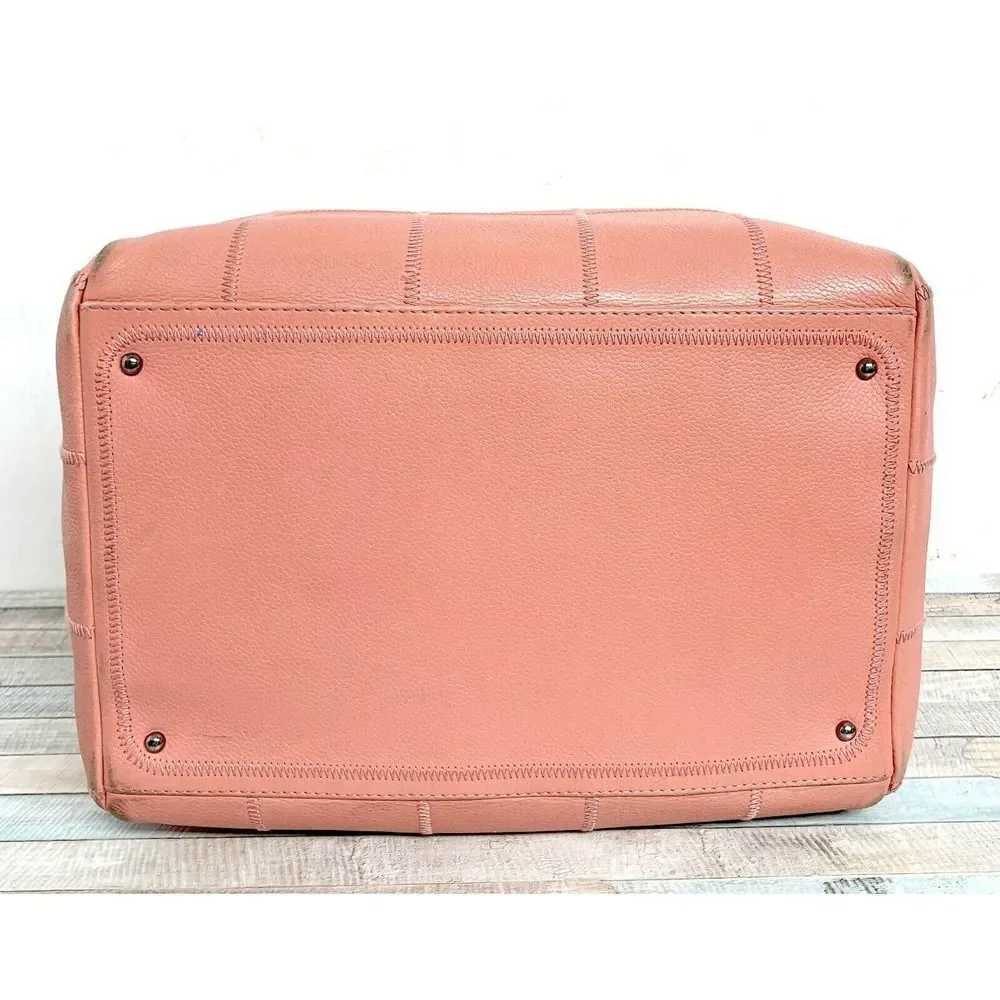AUTHENTIC CHANEL CAVIAR PINK STITCH LEATHER MEDIUM ZIP TOP SQUARE PURSE HANDBAG - Picture 8 of 11
